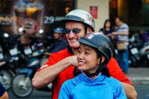 Ho Chi Minh City Tour by Motorbike with Female Riders | KissTour - Pickup, gear, and how safety is handled in real life