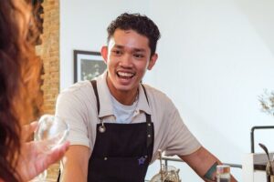 Uniquely Vietnamese Cocktails Workshop in Hồ Chí Minh City - The first part of the class: coffee grounding before you shake